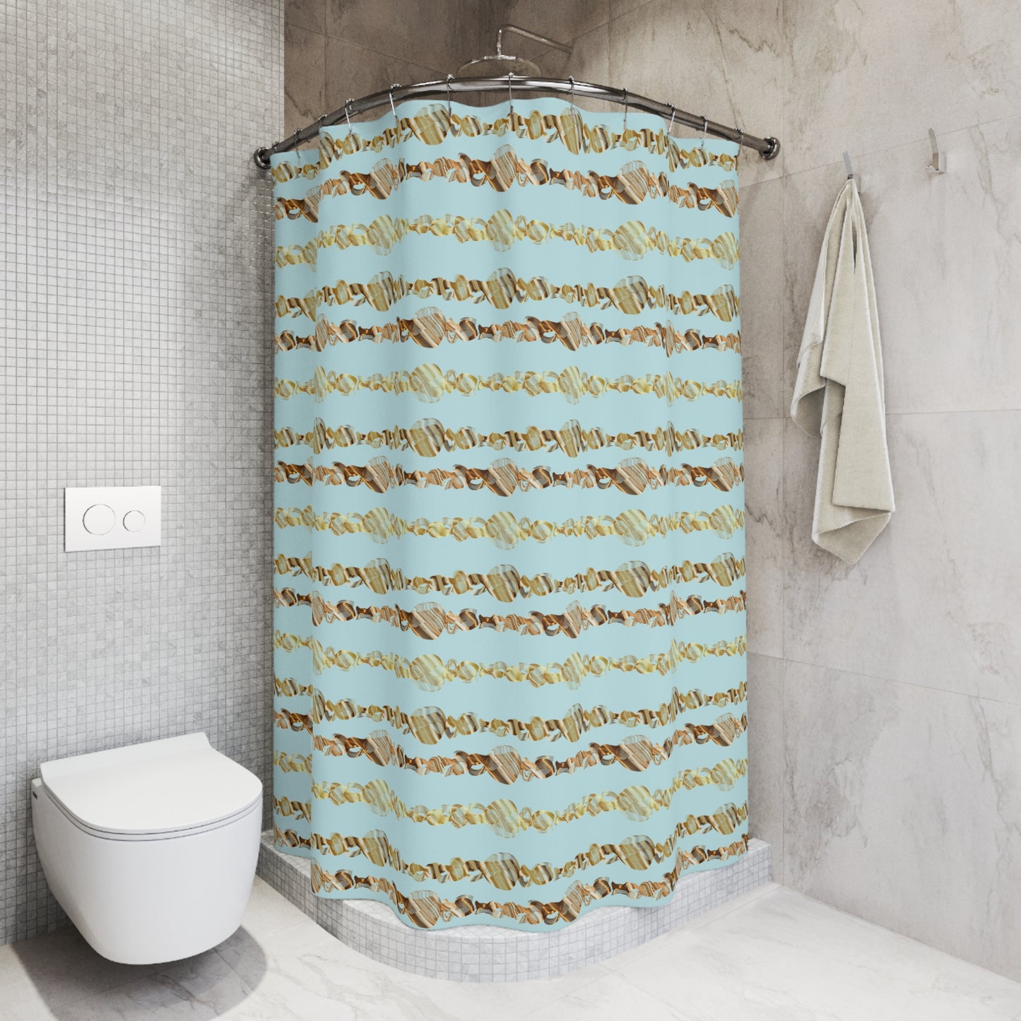 Shower Curtains Gold and Blue