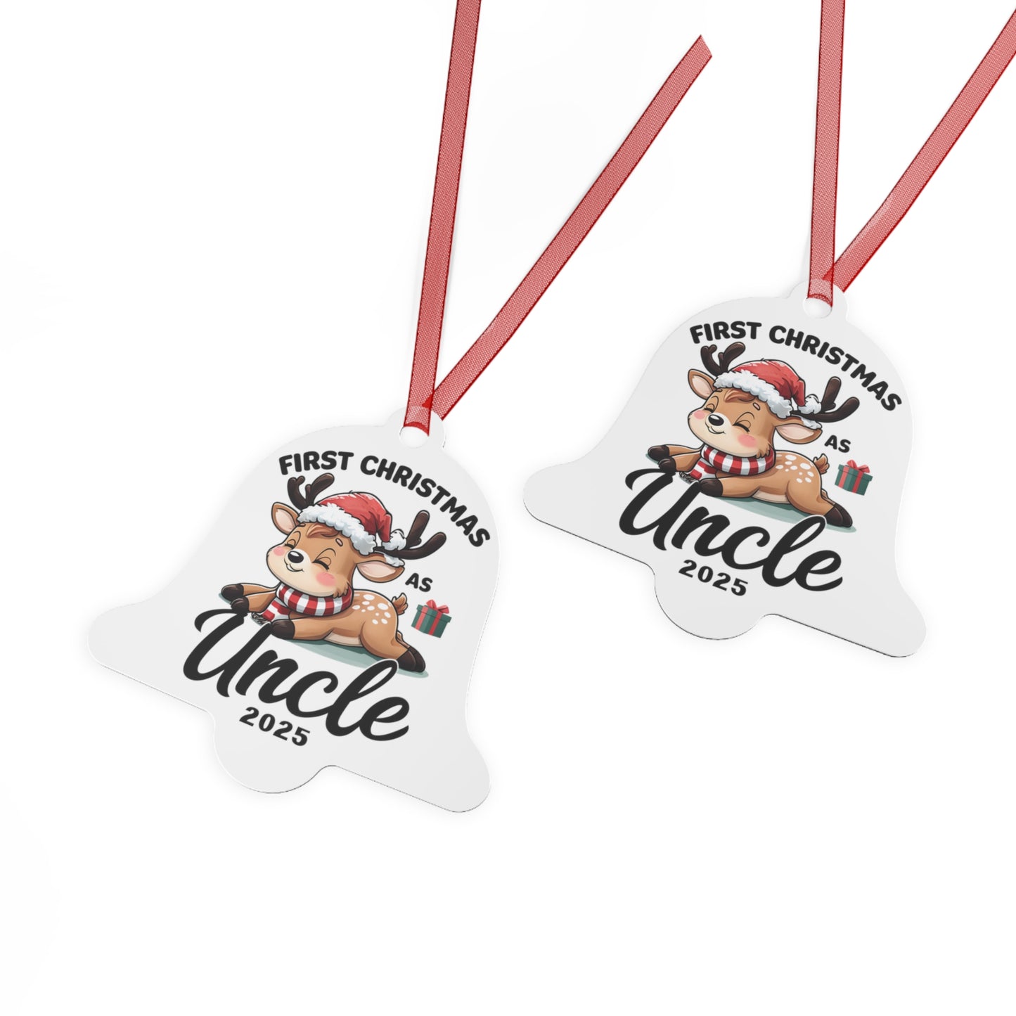 Personalized Holiday Ornaments, First Christmas as Uncle 2025, Metal Tree Decorations, Keepsake Gifts, Family Celebrations, Customized Gifts