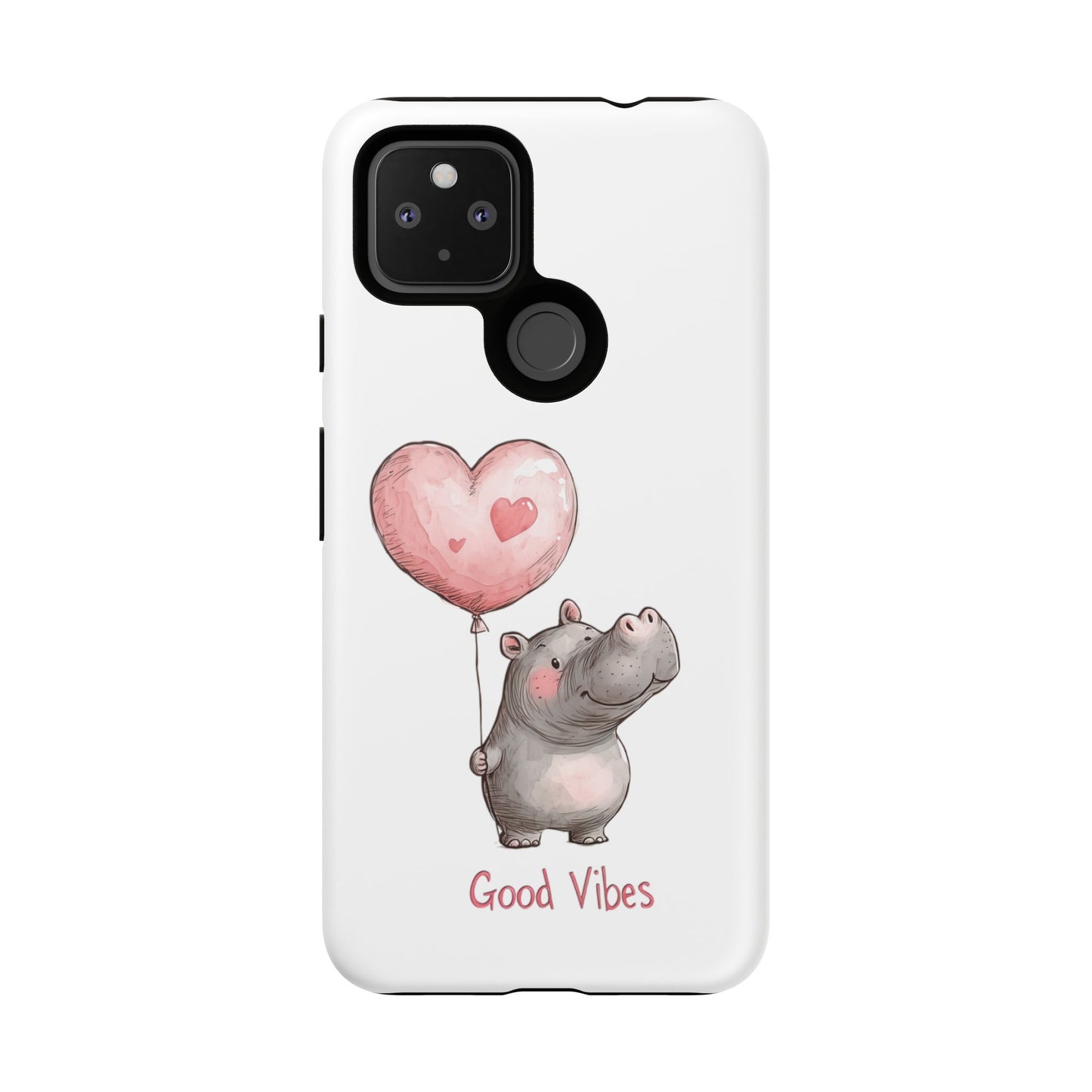 Cute Hippo Phone Case - Good Vibes Design, Animal Lover Gift, Fun Accessory, Birthday Present, Phone Accessories