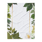 Floral Arctic Fleece Blanket, Cozy Throw, Home Decor, Gift for Her, Botanical Blanket, Seasons Gift, Relaxing Atmosphere