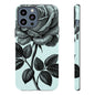 Elegant Floral Phone Case, Tough Cases for iPhones, Black Rose Design, Gift for Her, Stylish Phone Cover, Birthday Gifts