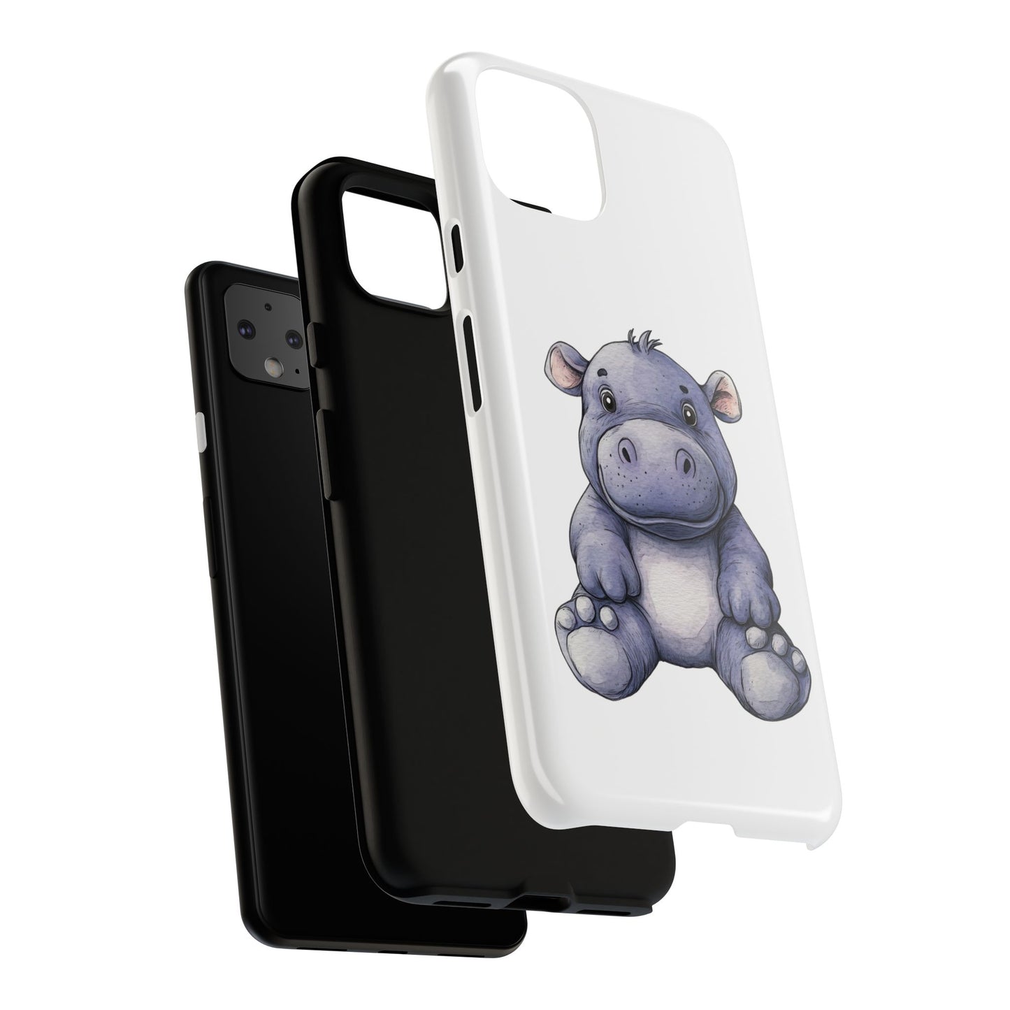 Cute Hippo Phone Case, Unique Tough Cases, Animal Lover Gift, Cute Animal Design, Baby Animal Phone Accessory