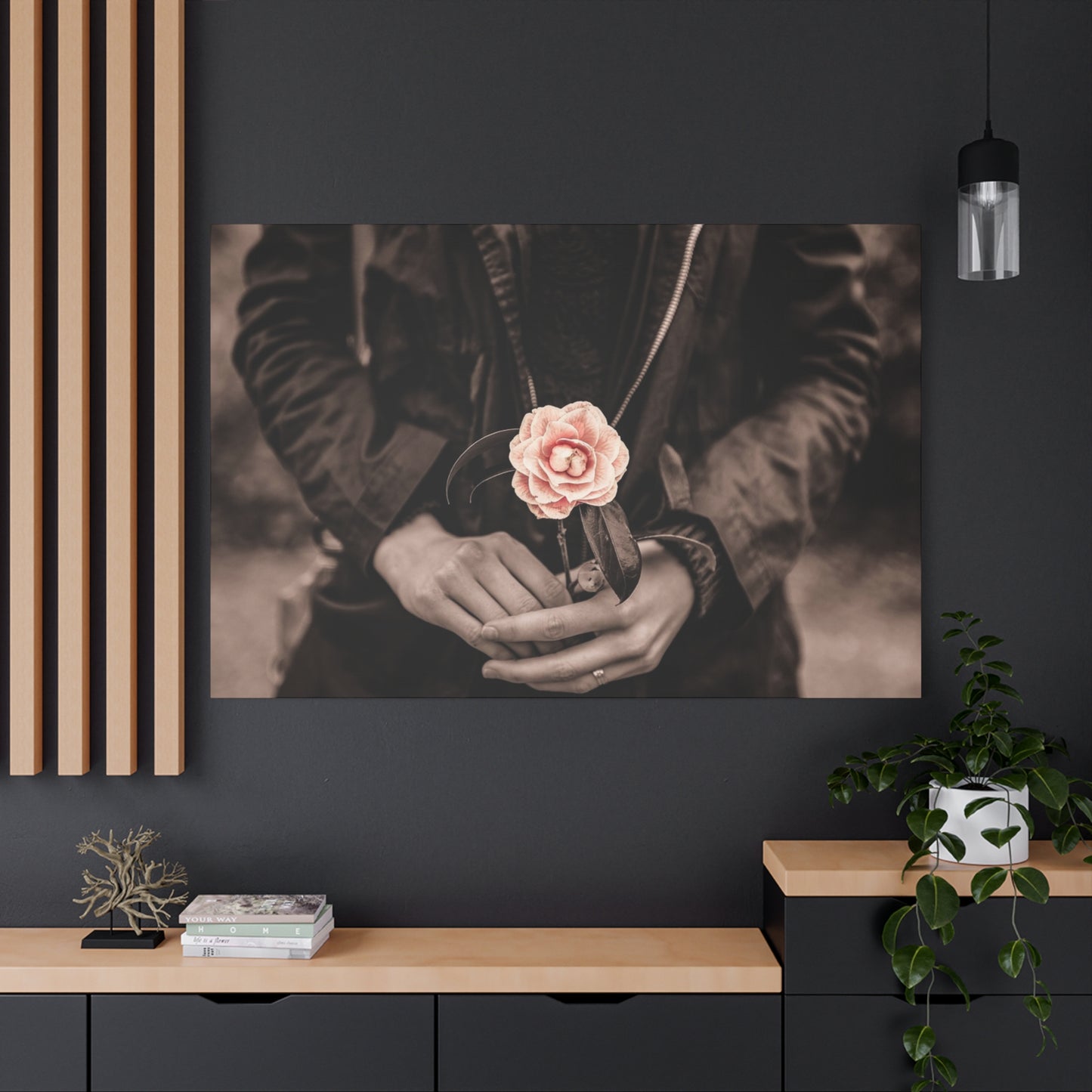 Floral Art Canvas Wall Decor, Modern Home Accent, Gift for Her, Office Decor, Inspirational Artwork