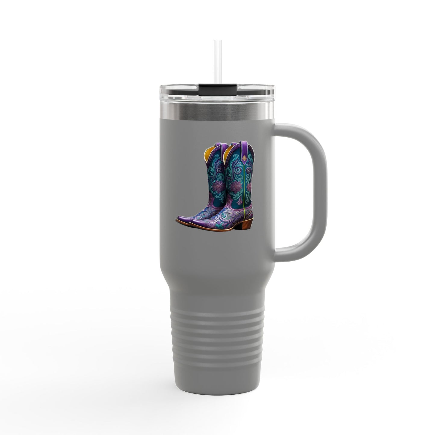 Insulated Travel Mug, 40oz - Cowboy boots
