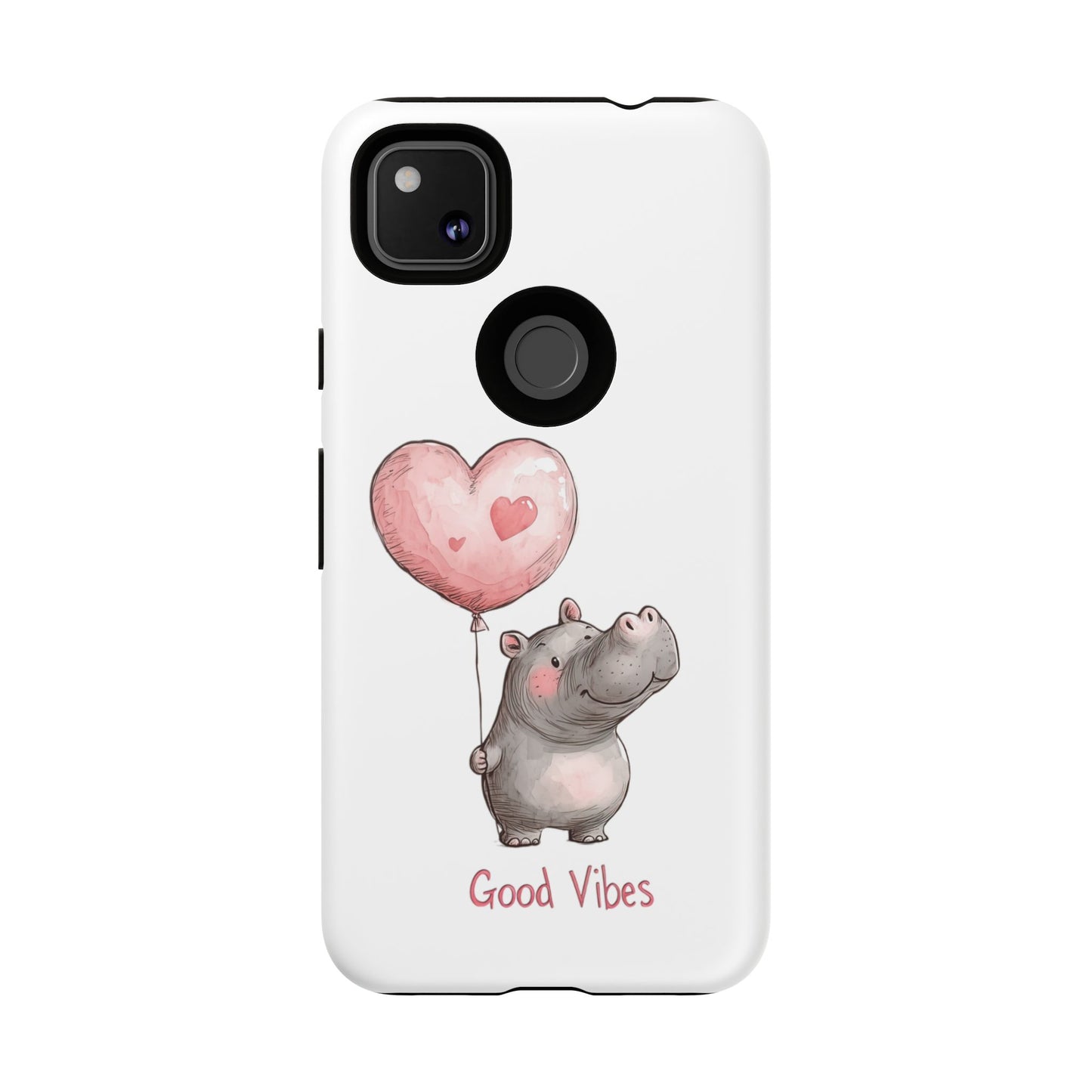 Cute Hippo Phone Case - Good Vibes Design, Animal Lover Gift, Fun Accessory, Birthday Present, Phone Accessories