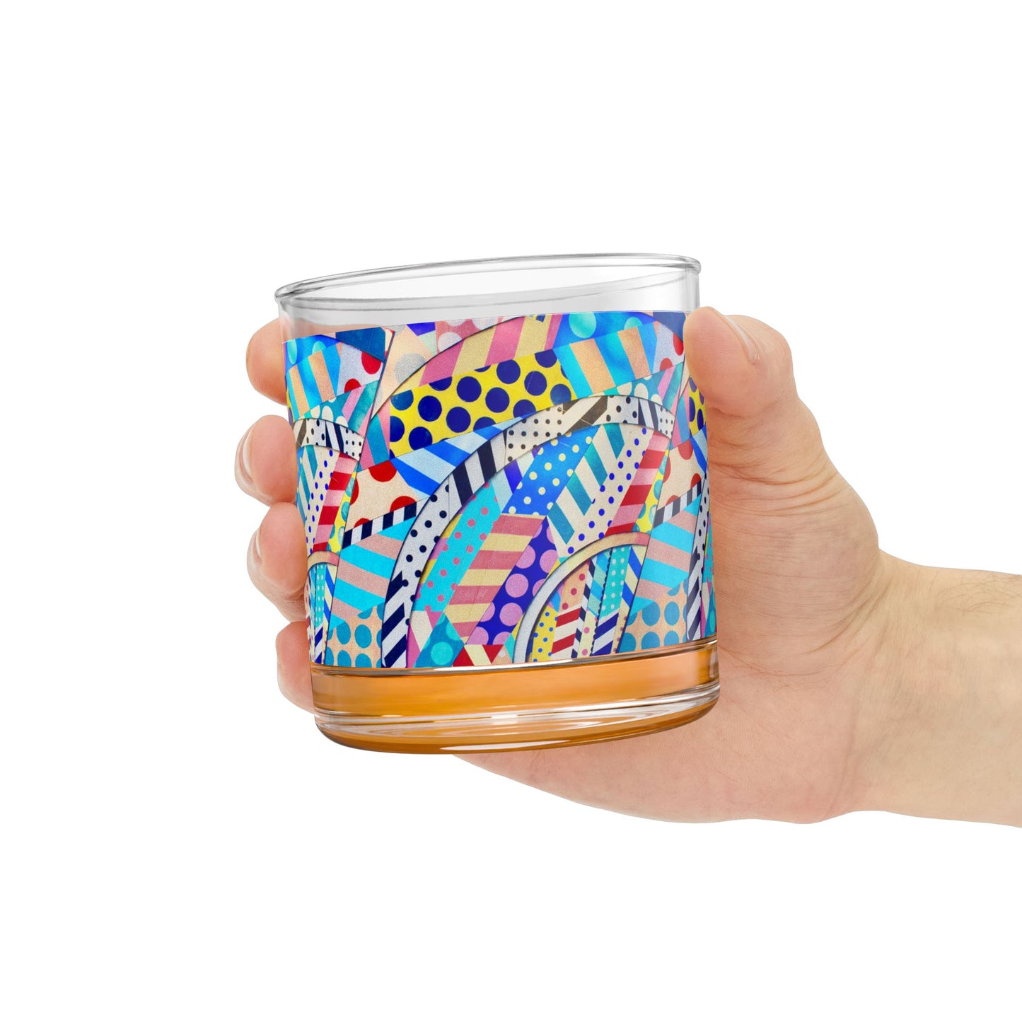 Colorful Art Rocks Glass, Vibrant 10oz Drinking Glass