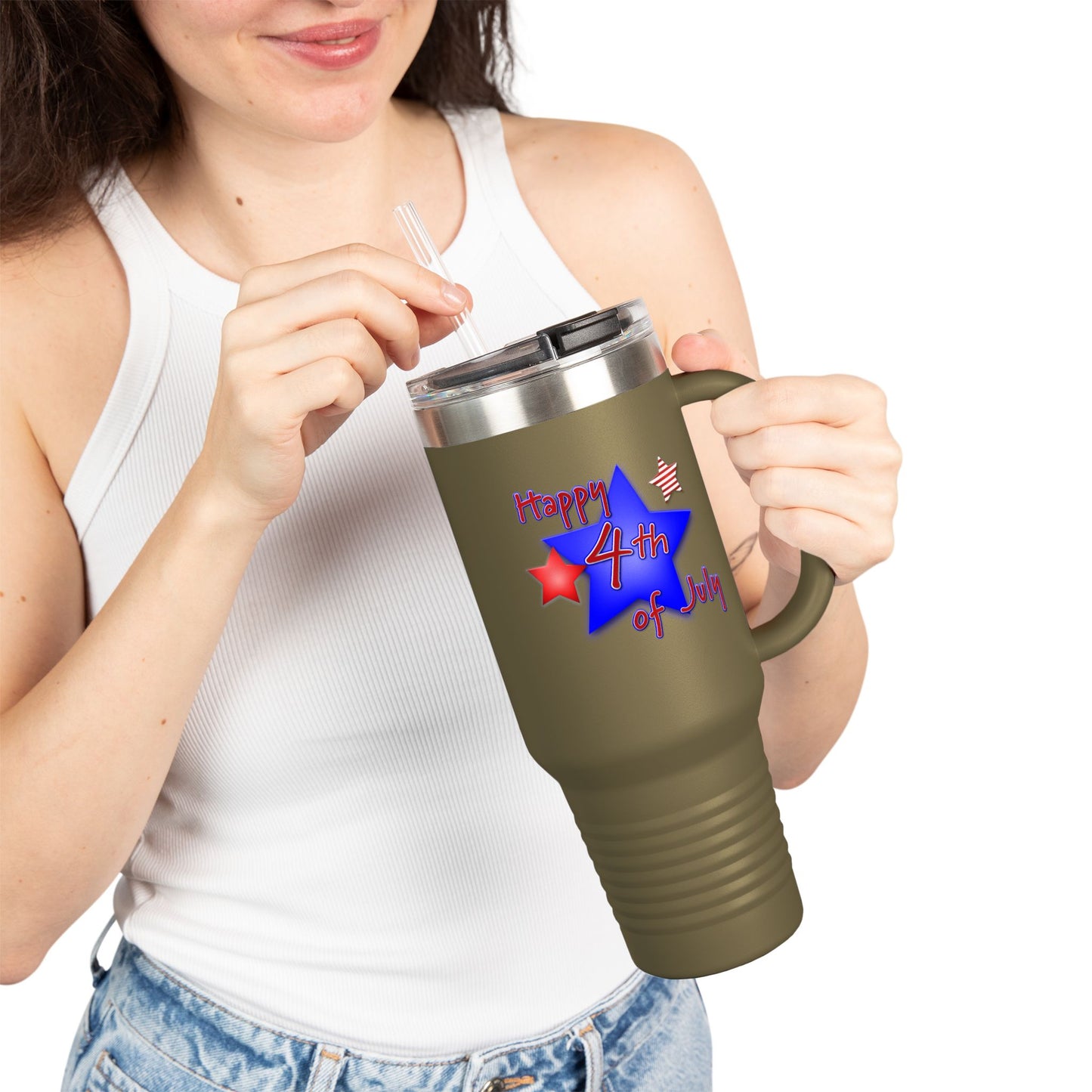 Insulated Travel Mug, 40oz Patriotic