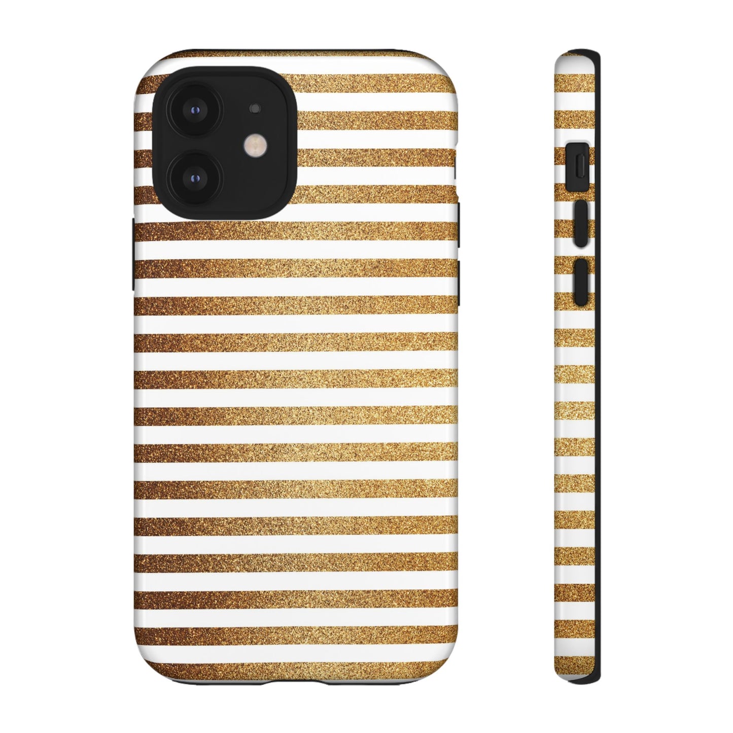 Glamorous Gold Striped Phone Case | Tough Cases, Stylish Phone Cover, Chic Accessories, Gift for Her, Fashionable Tech