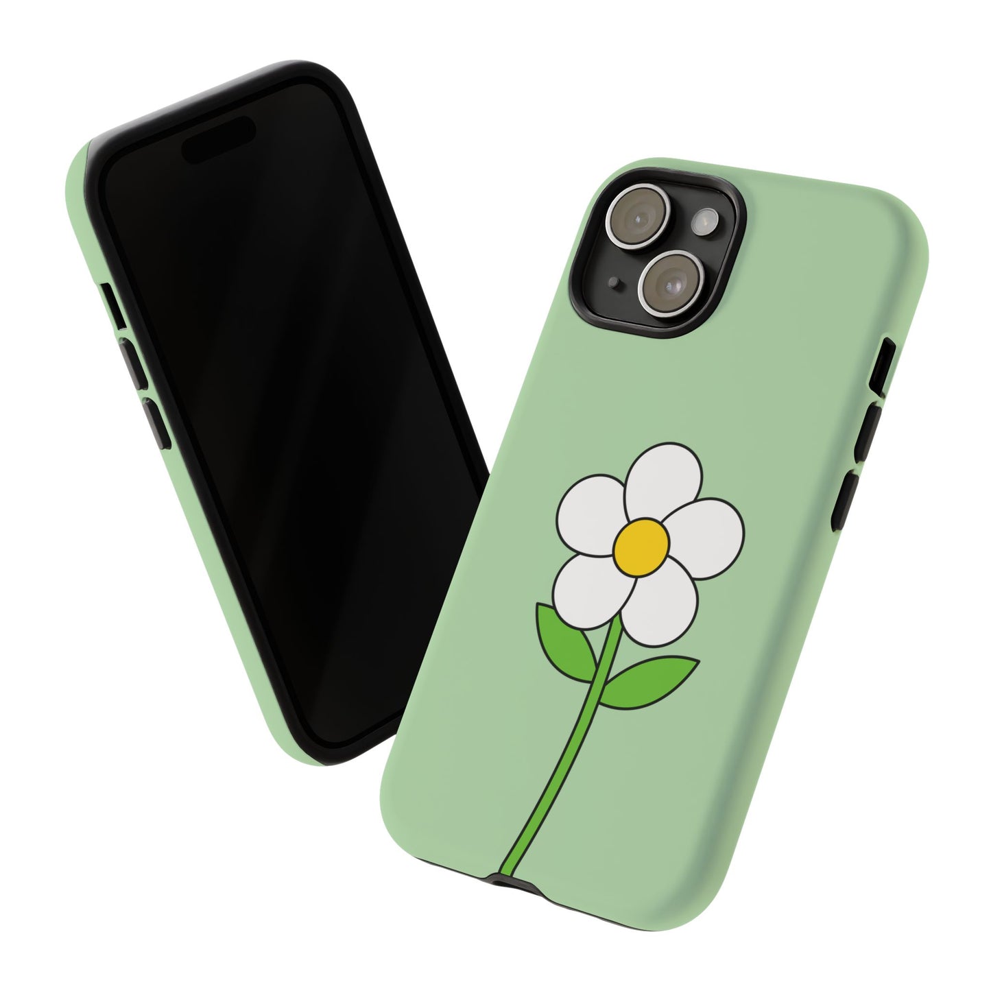 Floral Phone Case - Tough Cases for Nature Lovers, Cute Green Flower Design, iPhone Cover, Gift for Her, Spring Accessories