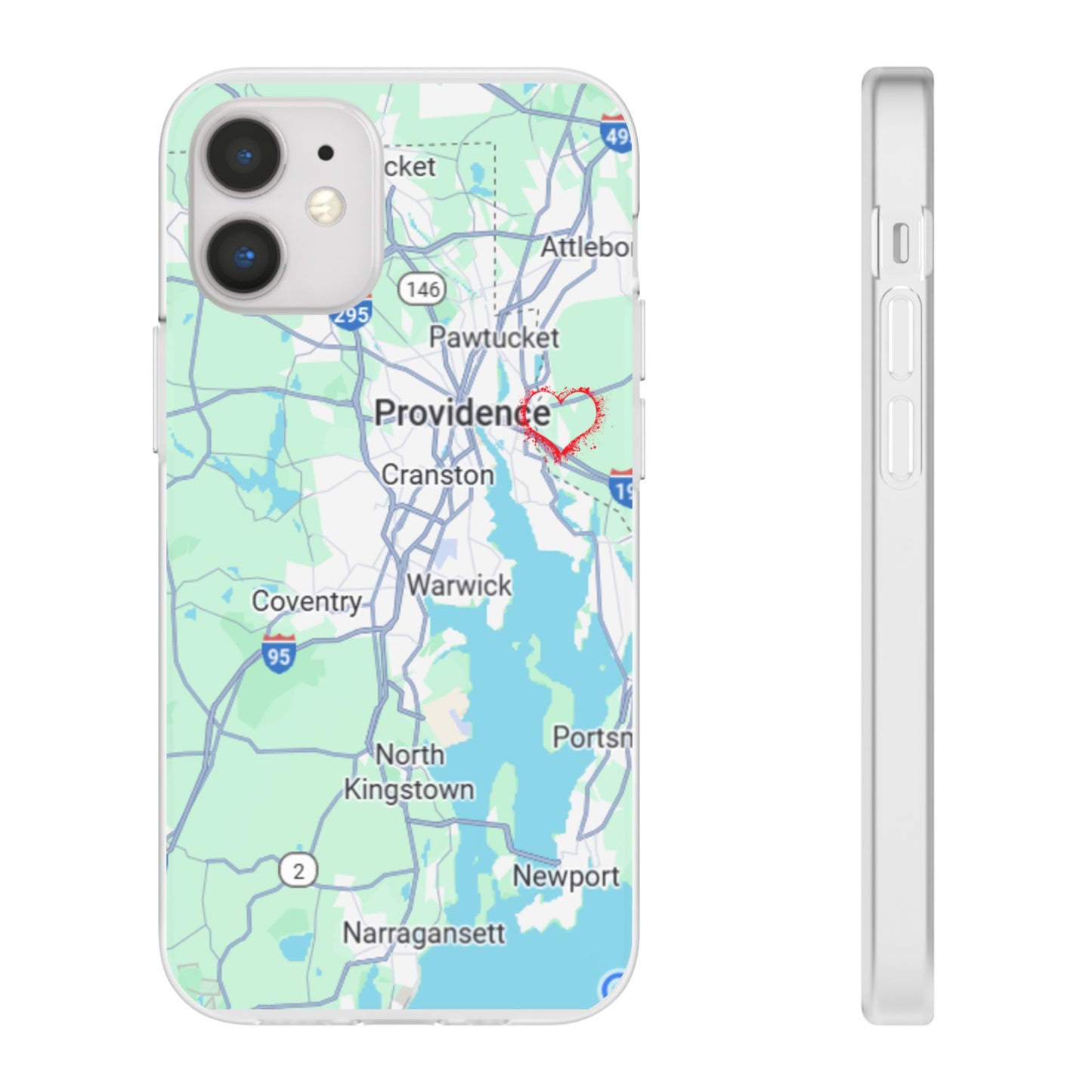 Providence Heart Map Phone Case - Custom Flexible Smartphone Protector, Gift for Her, Map Lover's Accessory, Personalized Case, Travel [...]