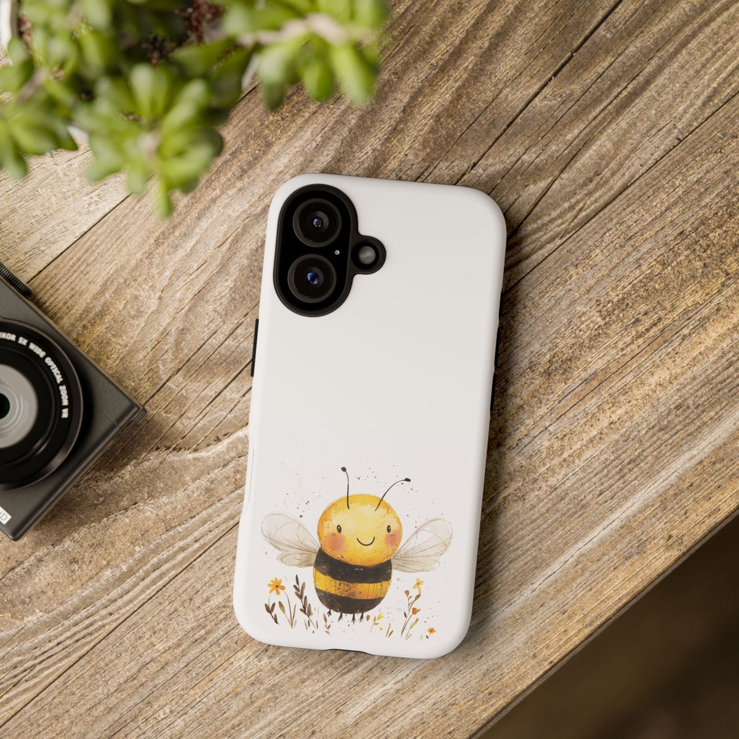 Bee Phone Case, Cute Bee Design, Tough Phone Cover, Gift for Nature Lovers, Floral Bee Mobile Case, Bee-themed Accessory
