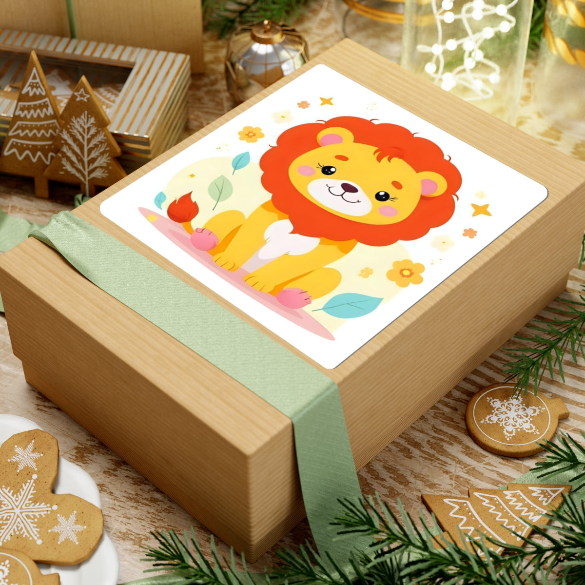 Cute Lion Kiss-Cut Sticker — Cartoon Baby Animal Decorative Decal for Laptops, Water Bottles & Scrapbooks