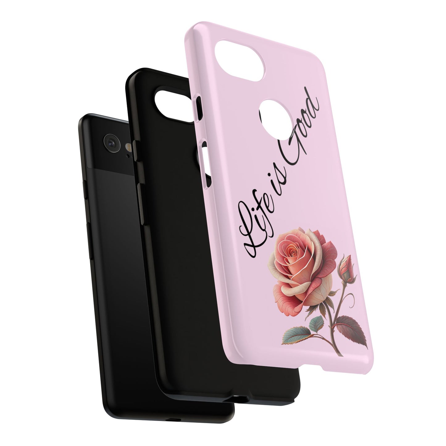 Roses & Positivity Phone Case - Floral Design, Life is Good, Tough Cases for Everyday Wear, Gift for Friends, Mother's Day, Spring [...]