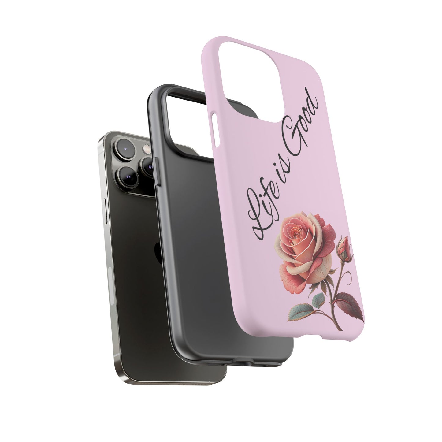 Roses & Positivity Phone Case - Floral Design, Life is Good, Tough Cases for Everyday Wear, Gift for Friends, Mother's Day, Spring [...]