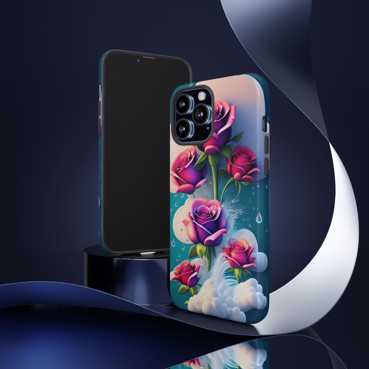 Floral Dream Tough Phone Case — Rose Bouquet Clouds Design