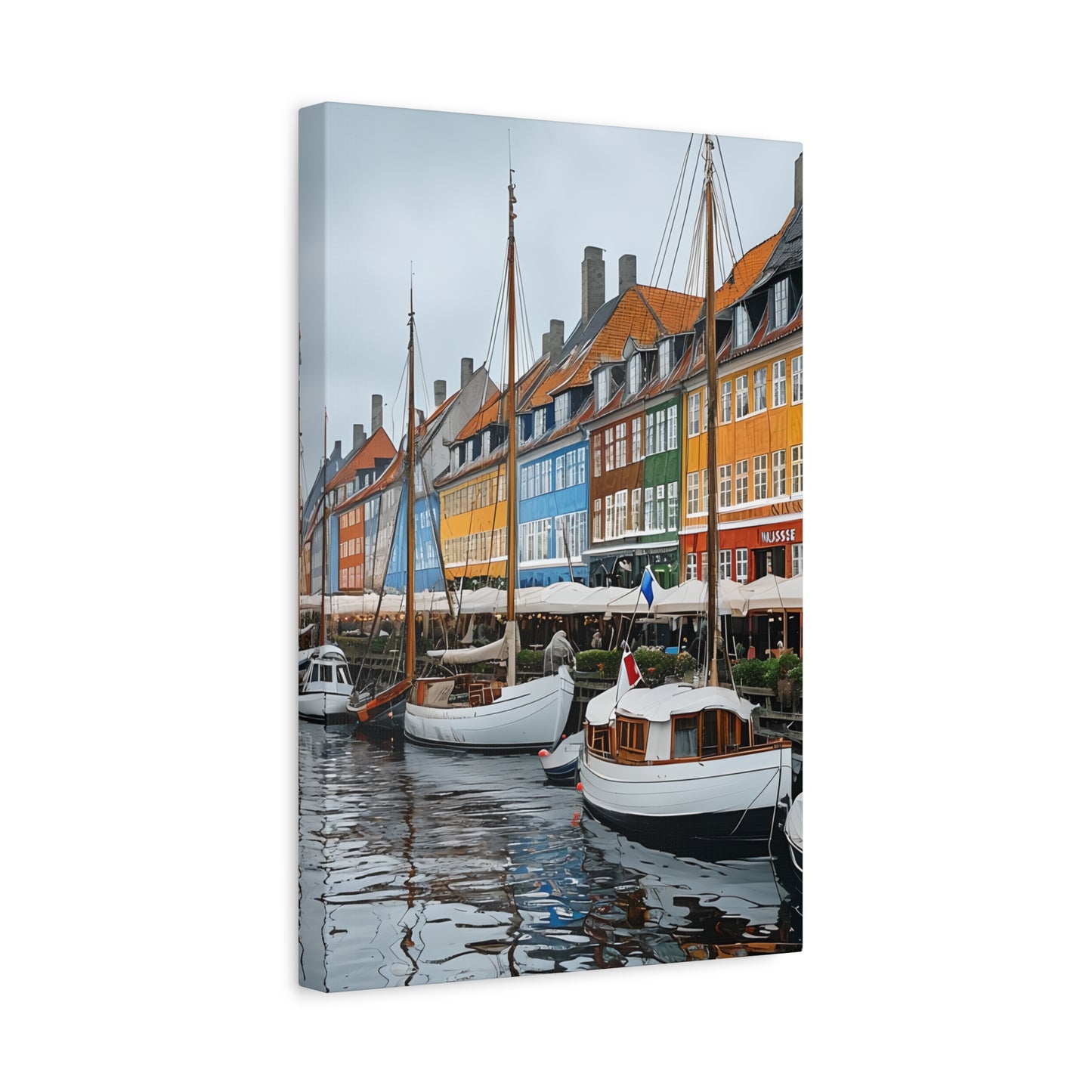 Coastal Canvas Print, Vibrant Harbor Art, Nautical Home Decor, Gift for Sailors, Maritime Wall Art