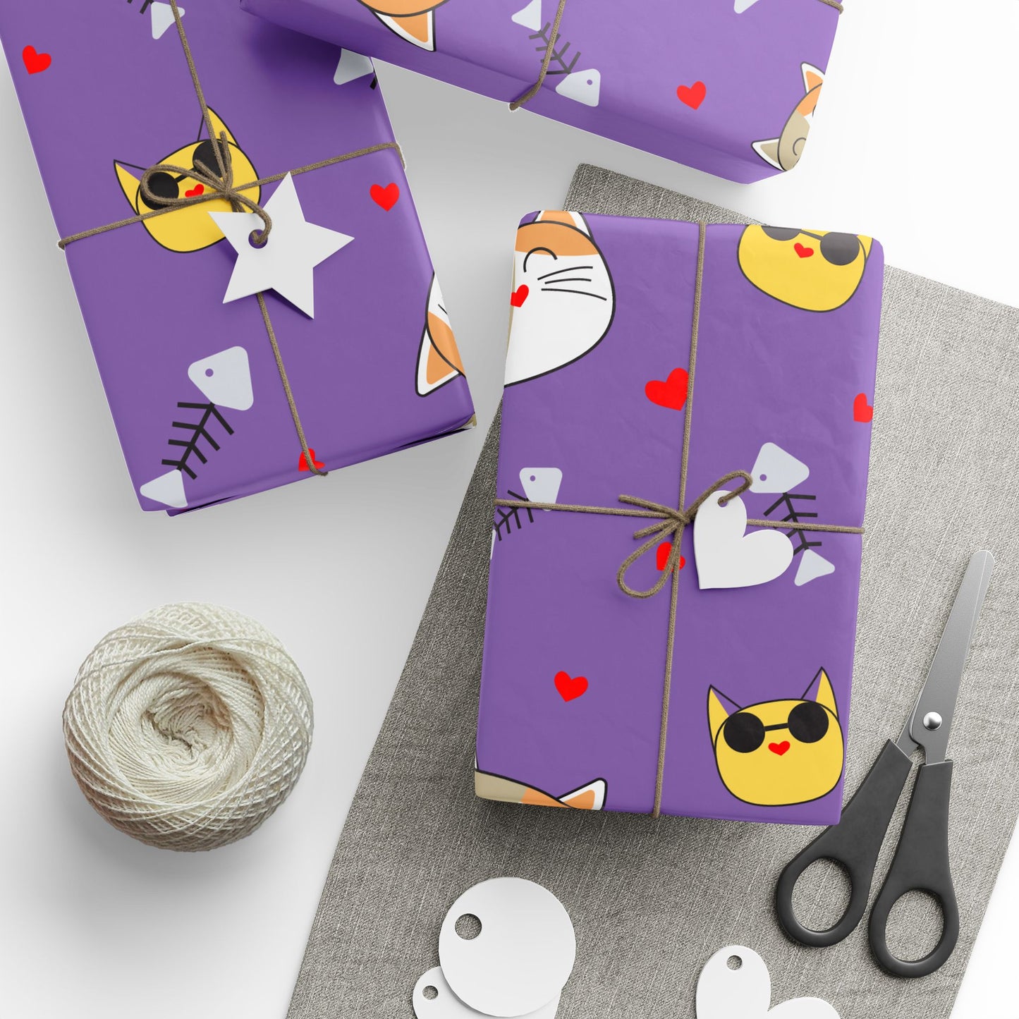 Cute Cat Wrapping Paper, Whimsical Gift Wrap for Pet Lovers