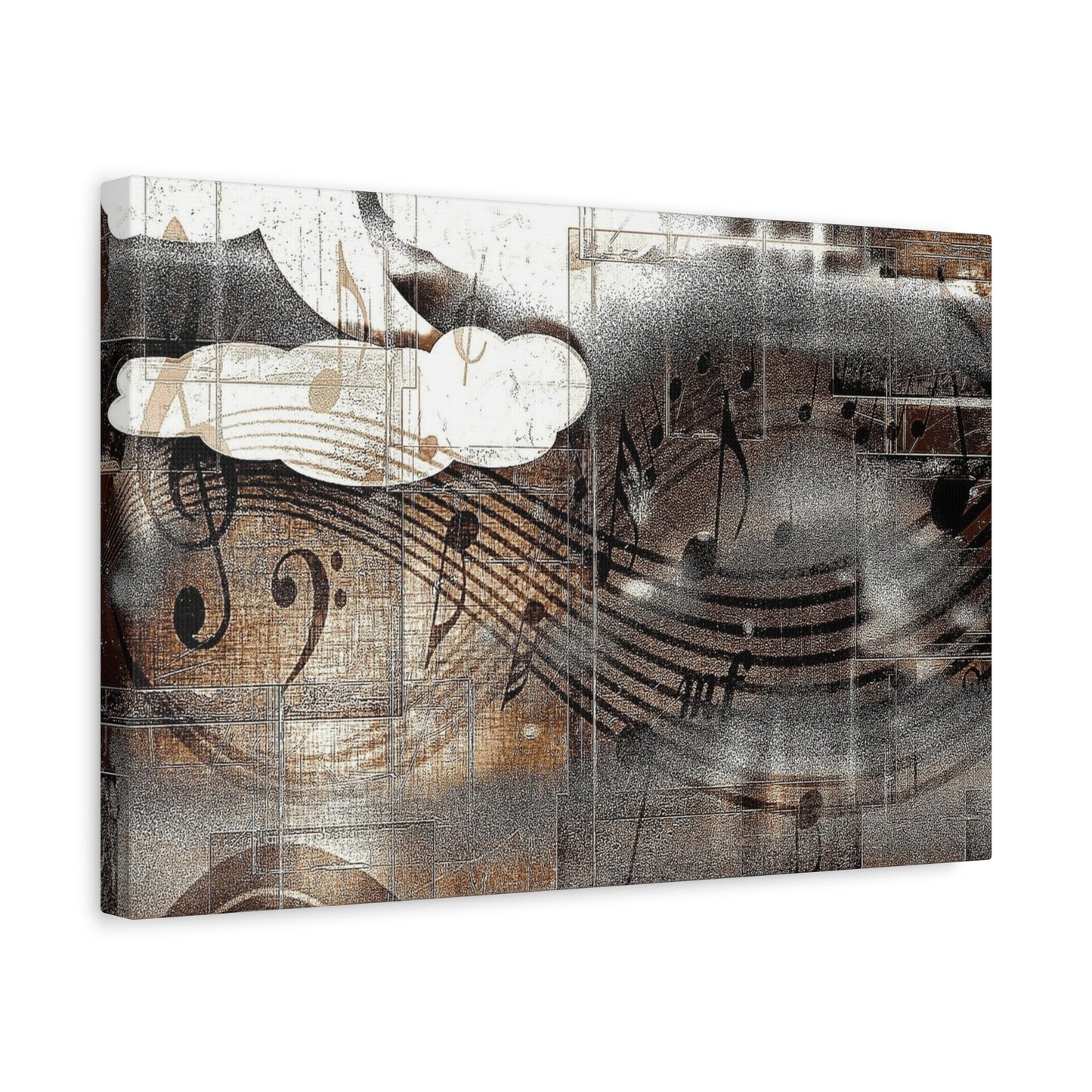 Abstract Musical Notes Matte Stretched Canvas Art (1.25")