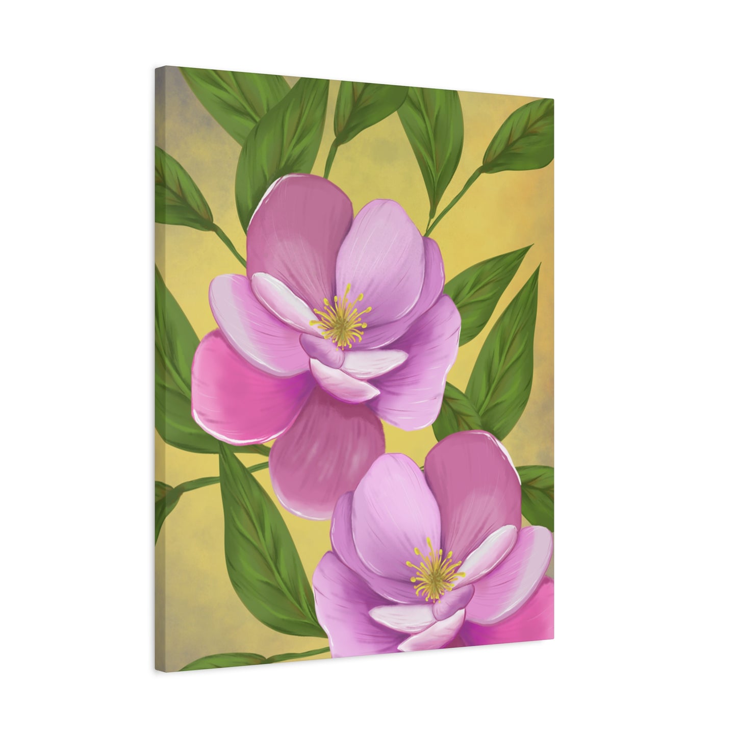 Matte Canvas, Stretched, 1.25" Tulips Pink and Purple Flowers