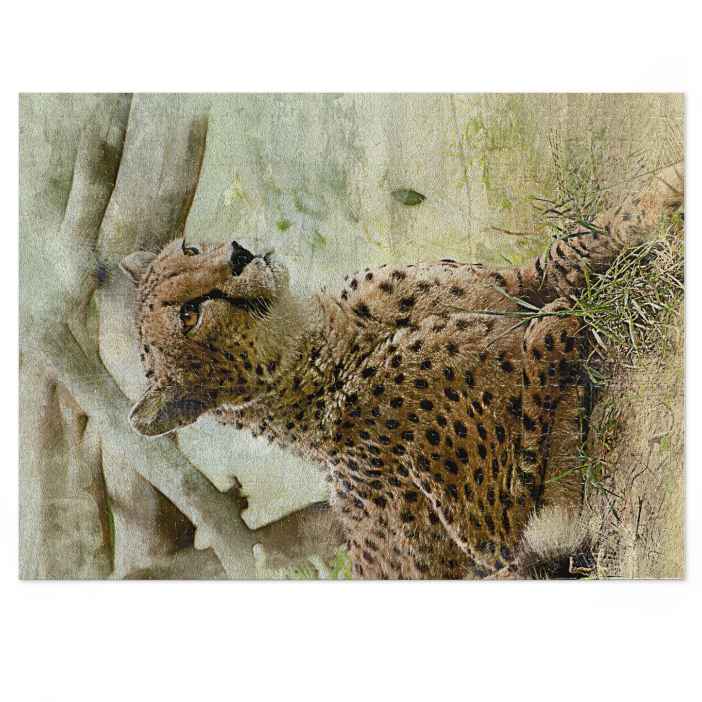Wildlife Jigsaw Puzzle with Tin, Cheetah Puzzle Game, Family Fun Activity, Perfect Gift for Nature Lovers, Home Decor Puzzle