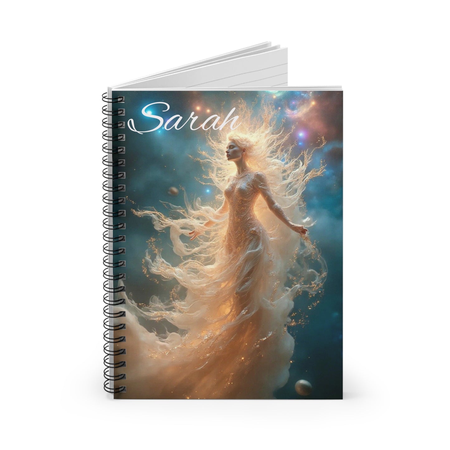 Personalized Cosmic Dream Spiral Notebook - Ruled Line, Journal, Gift for Students, Writers, Creative Minds, Starry Night, Custom Name
