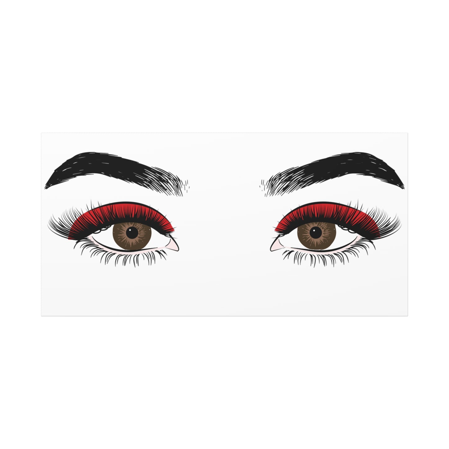 Red Lashes Wall Art Canvas — Glam Eyes Makeup Decor