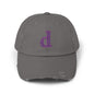 Distressed Cap with Purple Letter 'd' - Casual Street Style Hat for Everyday Wear, Gift for Dad, Unisex Fashion Accessory, Trendy [...]