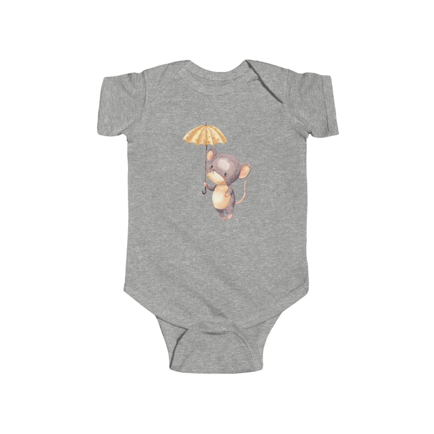 Cute Baby Bodysuit with Adorable Mouse and Umbrella Design, Infant Outfit, Baby Shower Gift, Newborn Clothes, Cute Baby Gift
