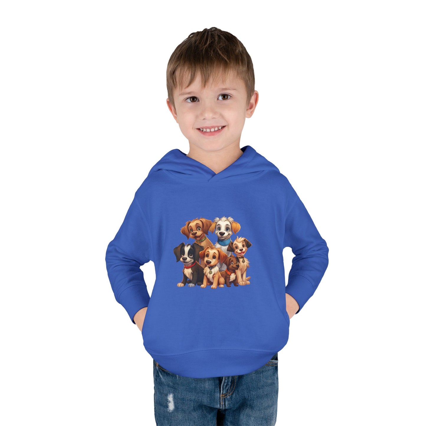 Adorable Puppy Print Toddler Hoodie, Cute Kids Fleece Pullover, Dog Lover Gift, Warm Hoodie for Boys & Girls, Pet Themed Clothes