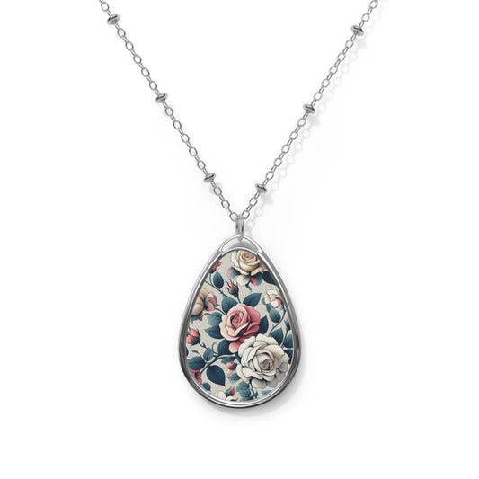 Floral Teardrop Necklace - Elegant Jewelry Gift for Mother’s Day, Birthdays, Bridesmaids, Anniversary, Everyday Wear