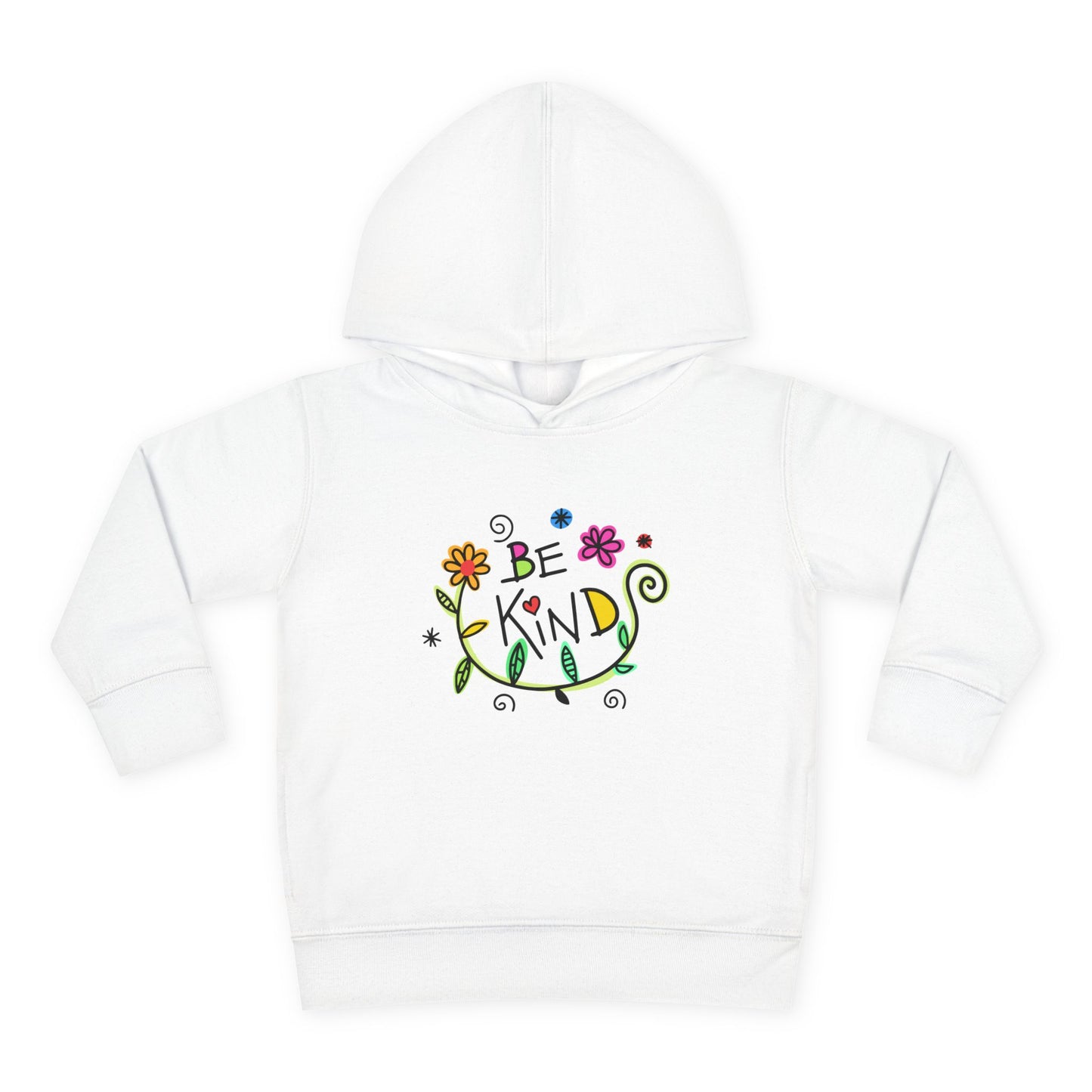 Toddler Fleece Hoodie - 'Be Kind' Floral Design, Cozy Kids Pullover, Cute Gift for Toddlers, Everyday Wear, Spring Outfit