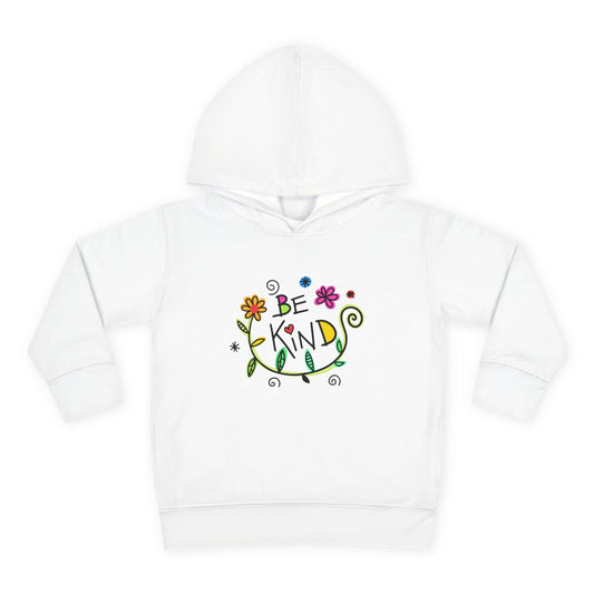 Toddler Fleece Hoodie - 'Be Kind' Floral Design, Cozy Kids Pullover, Cute Gift for Toddlers, Everyday Wear, Spring Outfit