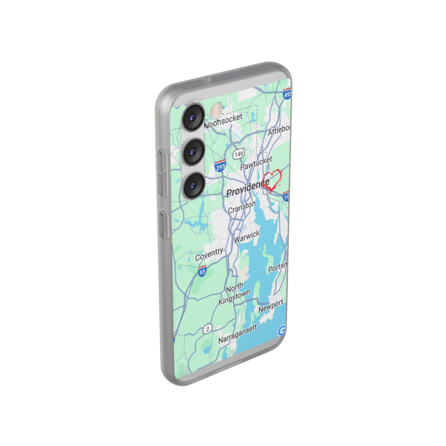 Providence Heart Map Phone Case - Custom Flexible Smartphone Protector, Gift for Her, Map Lover's Accessory, Personalized Case, Travel [...]