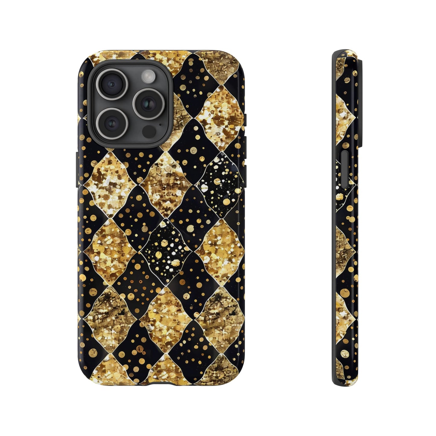 Elegant Gold & Black Phone Case for Tough Protection