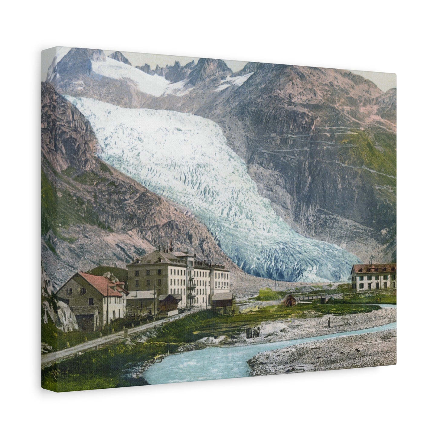 Glacier Village Matte Canvas Print