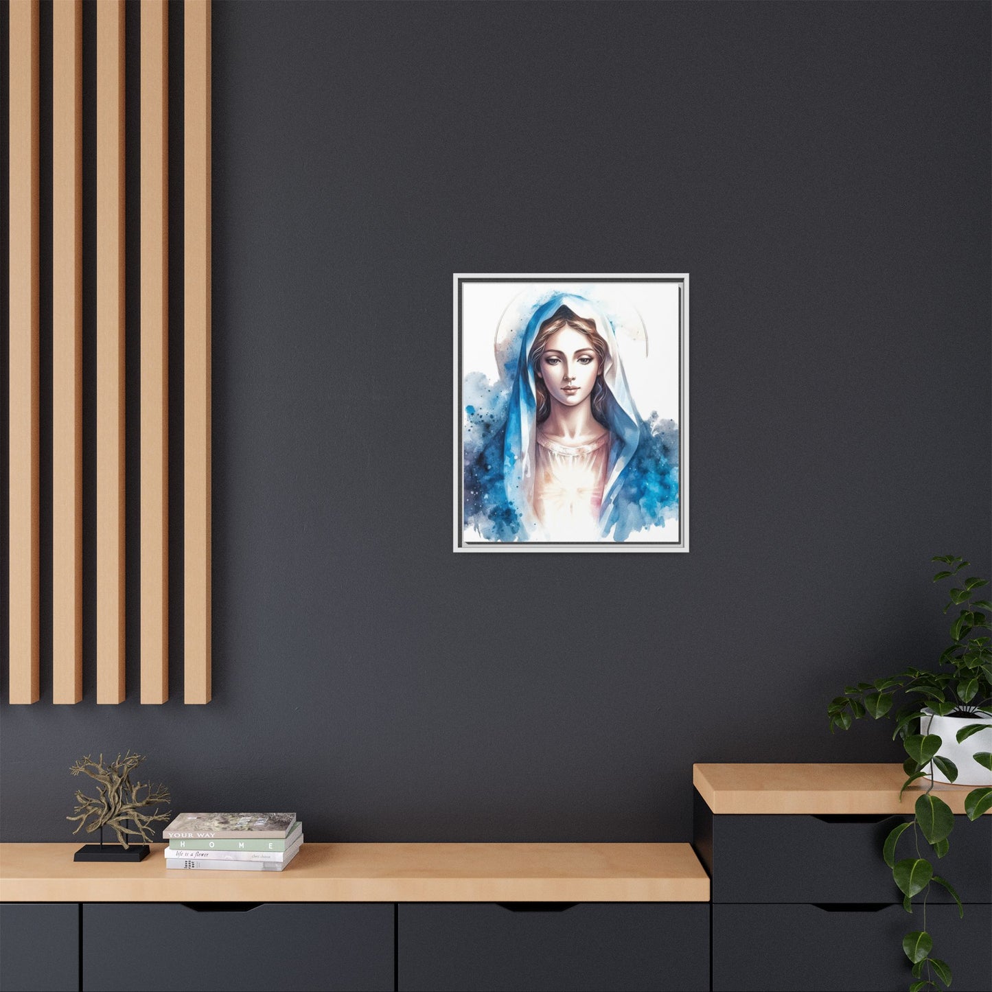 Framed Canvas Art Print, Spiritual Decor, Religious Artwork, Wall Decor, Gift for Faith, Elegant Home Decoration