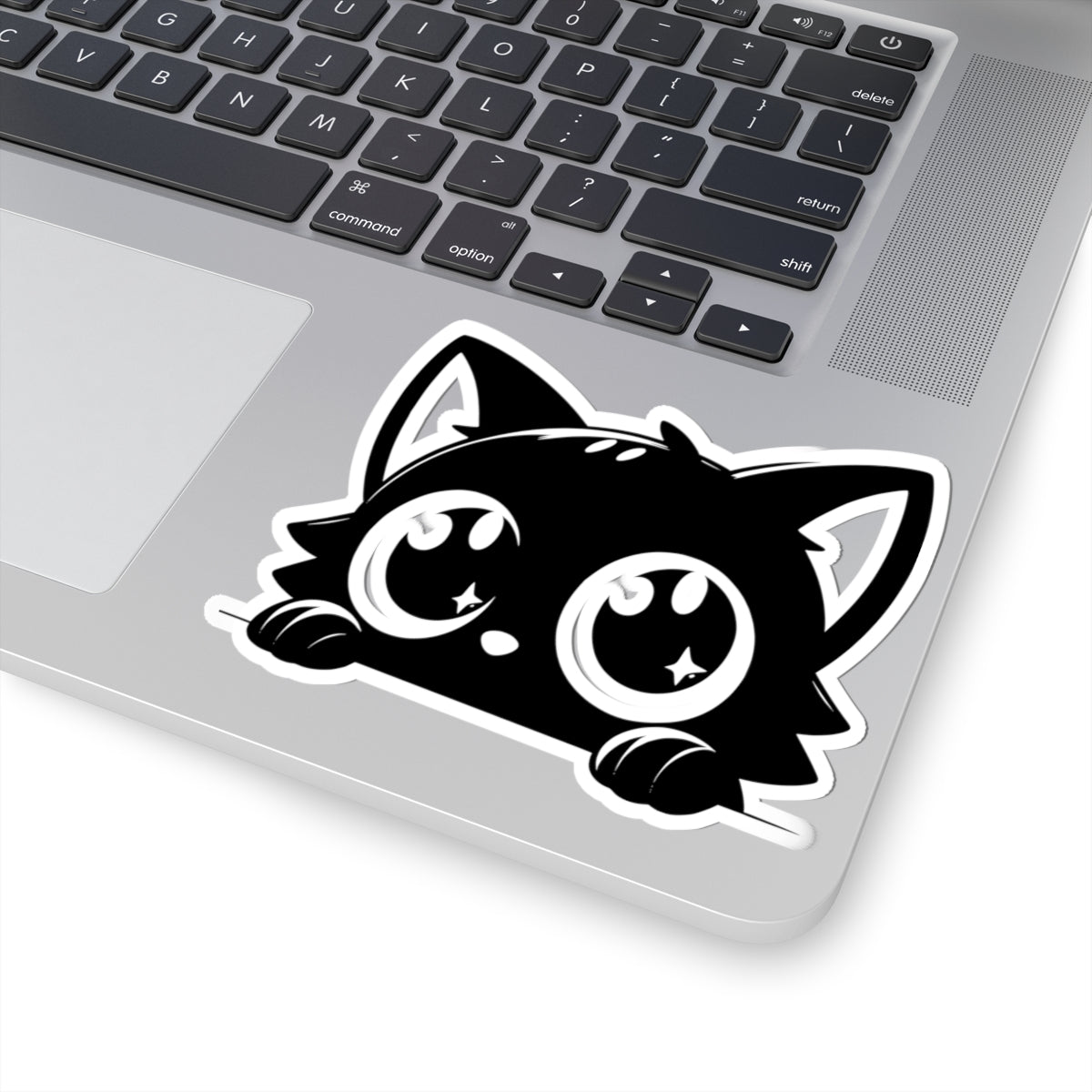 Cute Cat Kiss-Cut Stickers | Black Cat Laptop Decals, Cute Aesthetic Stickers, Gift for Cat Lovers, Cute Animal Stickers