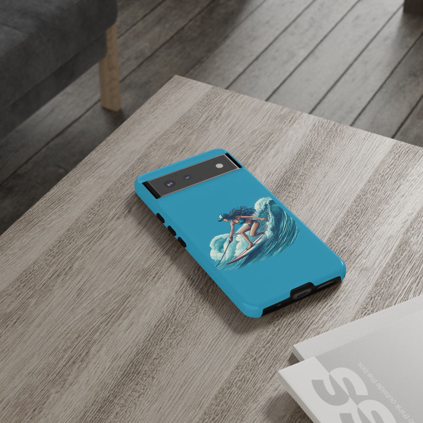 Surfing Phone Case, Coastal Vibes Phone Cover, Tough Cases for Beach Lovers, Ocean Art Phone Accessories, Summer Gift Idea