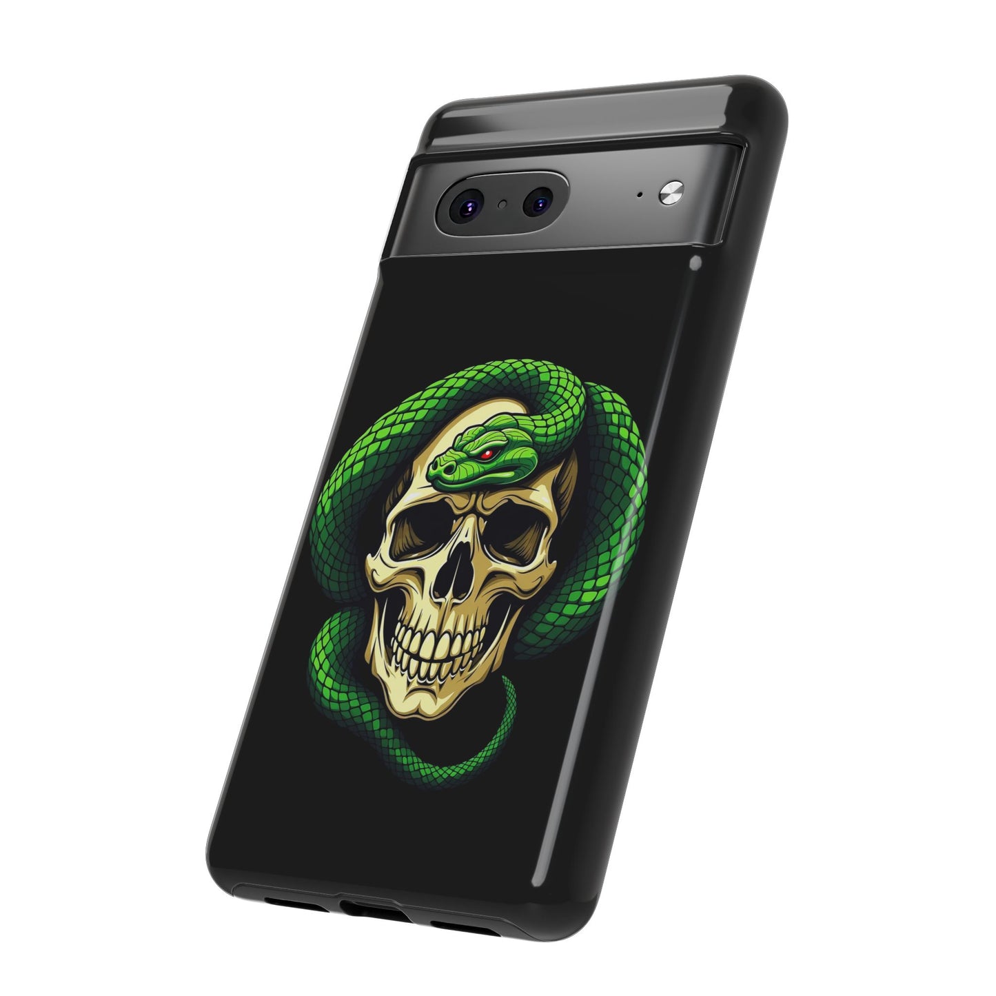 Skull & Snake Phone Case | Tough Cases, Protective Cover, Edgy Phone Accessories, Gothic Gift, Halloween Decor