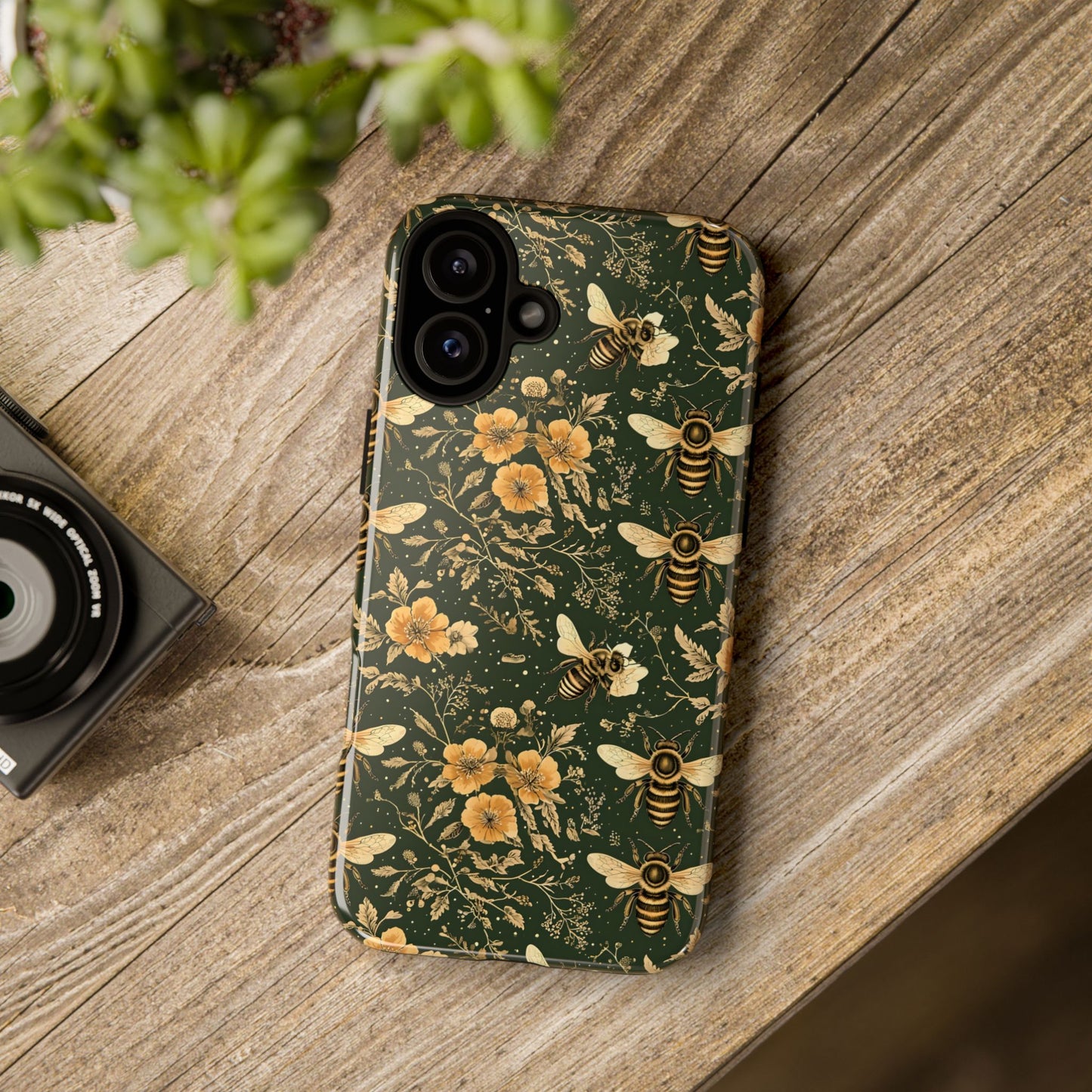 Nature-Inspired Phone Case, Tough Cases for Nature Lovers, Floral Bee Design, Eco-Friendly Gift, Summer Vibes, Trendy Phone Accessory,