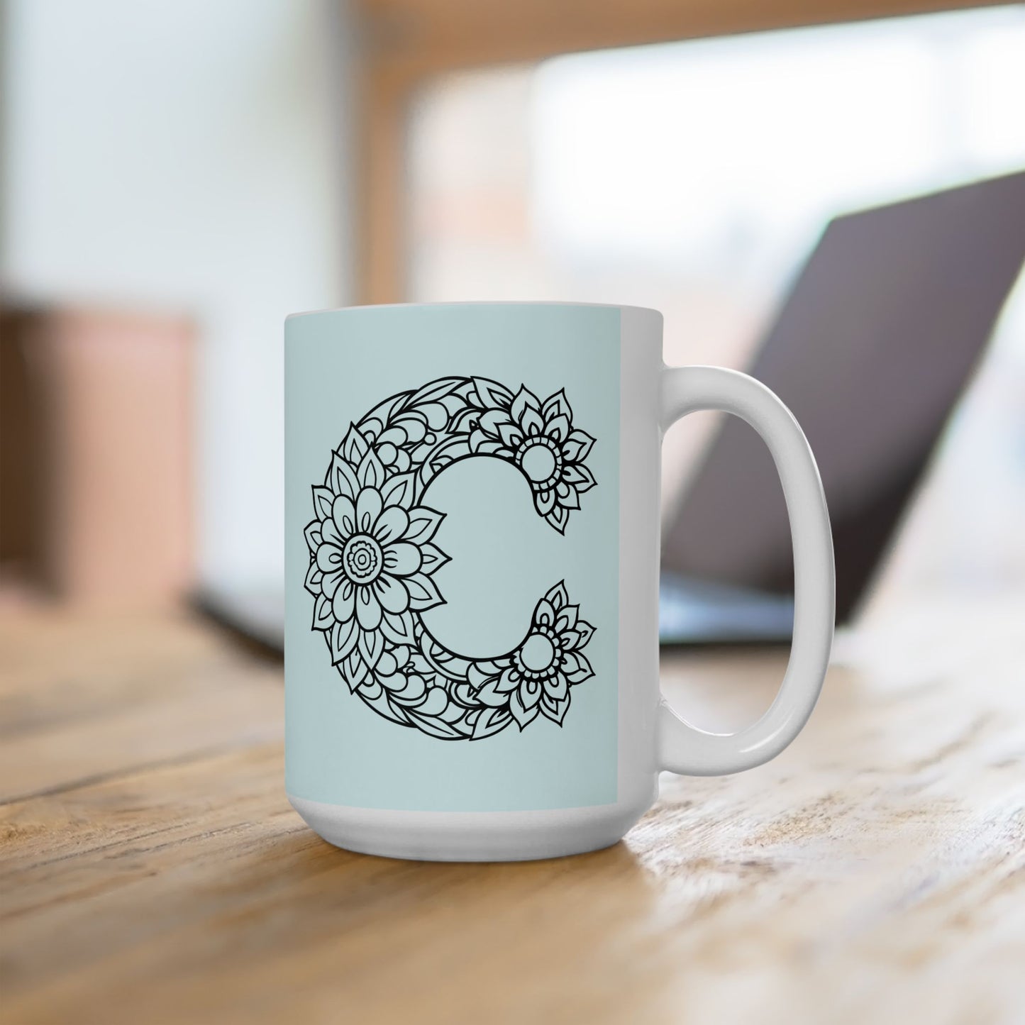 Copy of Mandala Design Ceramic Mug -Letter C Relaxing Gift for Tea Lovers, Coffee Enthusiasts, Home Decor, Perfect for Holidays, Zen Vibe