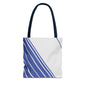 Chic Blue Striped Tote Bag, Stylish Reusable Shopping Bag, Beach Bag, Everyday Carry, Gift for Her