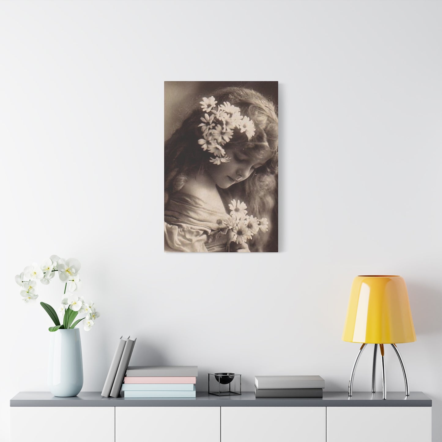 Vintage Floral Portrait Canvas