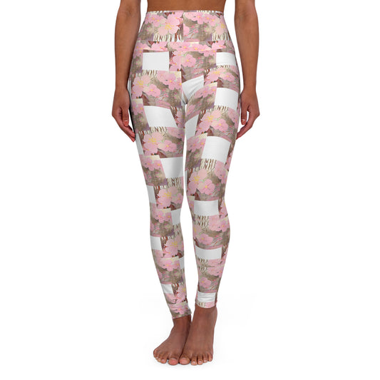 Floral High Waisted Yoga Leggings, Workout Leggings, Fitness Apparel
