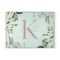 Monogram K Glass Cutting Board — Botanical Greenery Initial Kitchen Serving Board