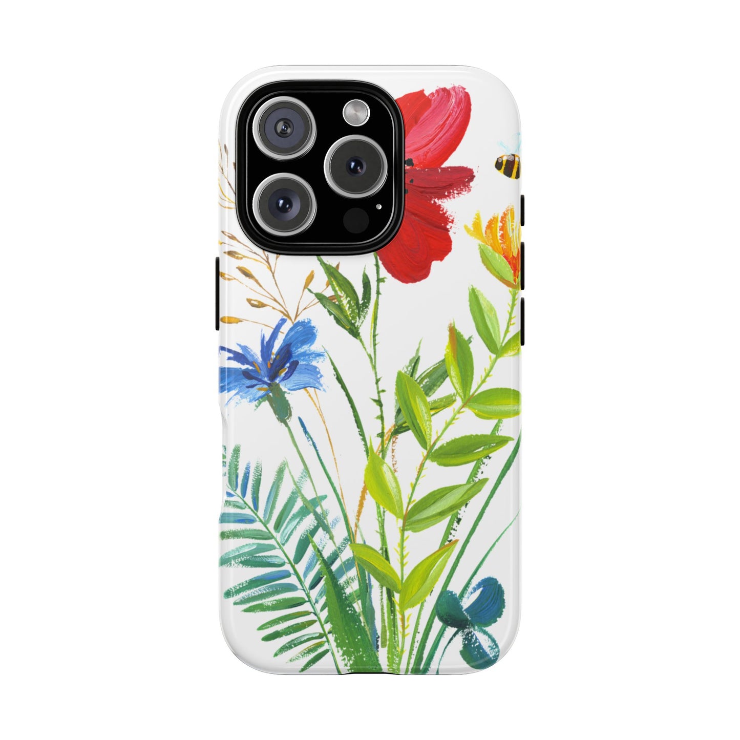 Floral Watercolor Tough Phone Case — Wildflower Bouquet Protective Cover