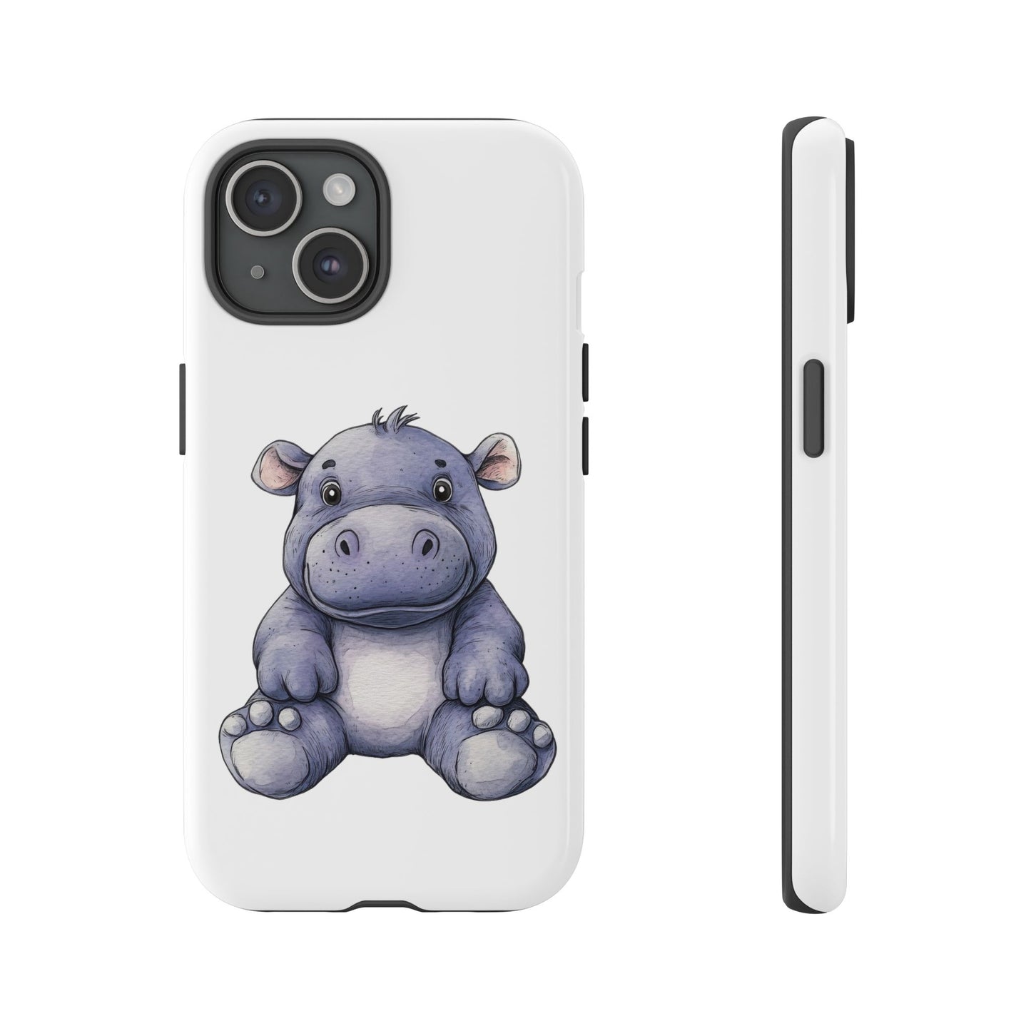 Cute Hippo Phone Case, Unique Tough Cases, Animal Lover Gift, Cute Animal Design, Baby Animal Phone Accessory