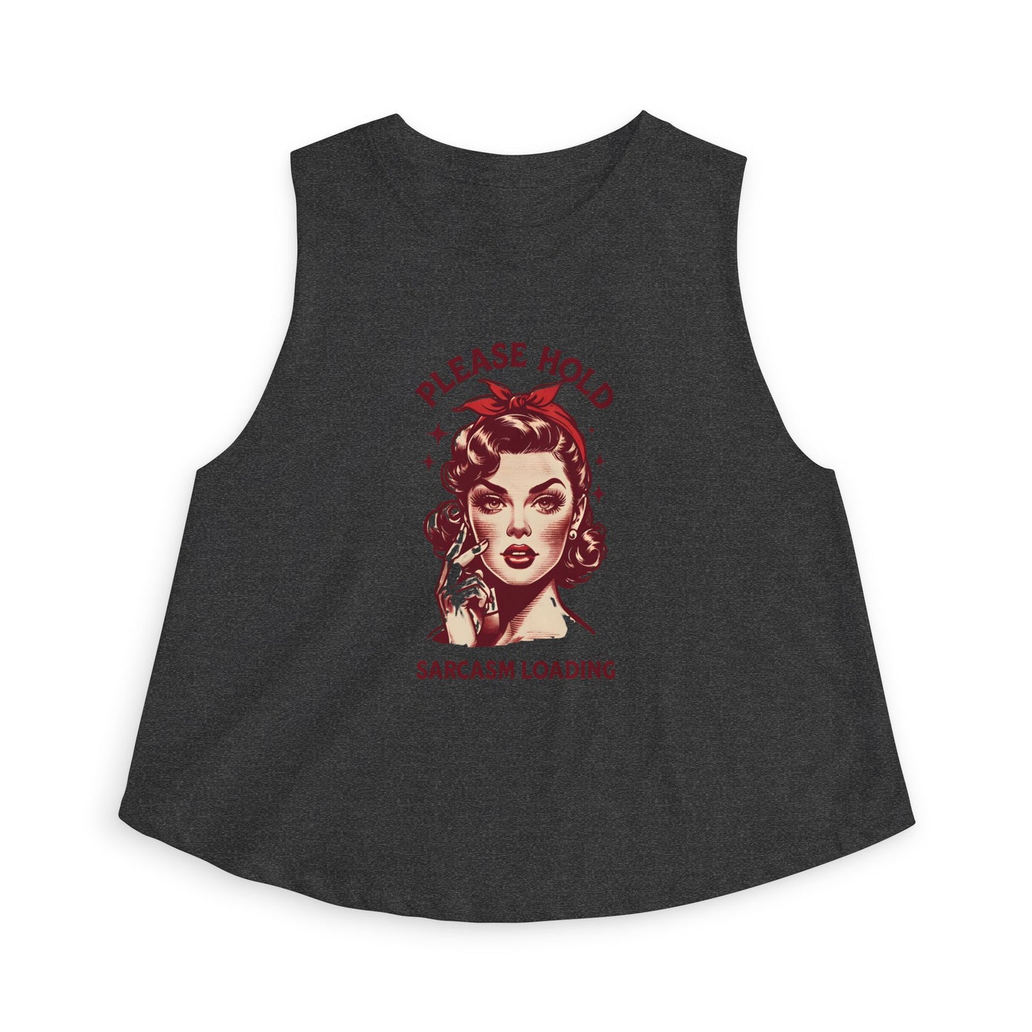 Women's Crop Top — 'Please Hold, Sarcasm Loading' Retro Pin-Up Tank