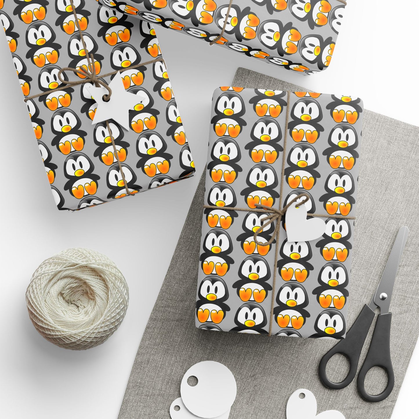 Wrapping Paper — Retro Floral Black & Orange Pattern Roll