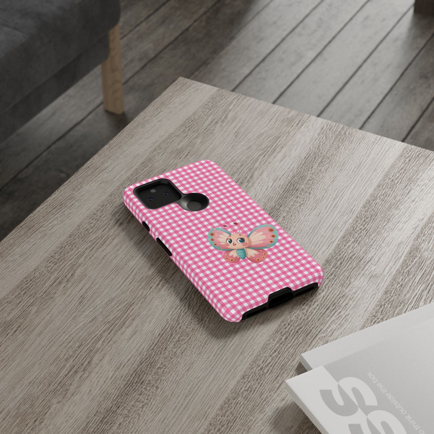 Cute Butterfly Phone Case, Tough Cases, Floral Phone Accessory, Gift for Her, Spring Fashion, Kids' Birthday Present, Pastel Aesthetic